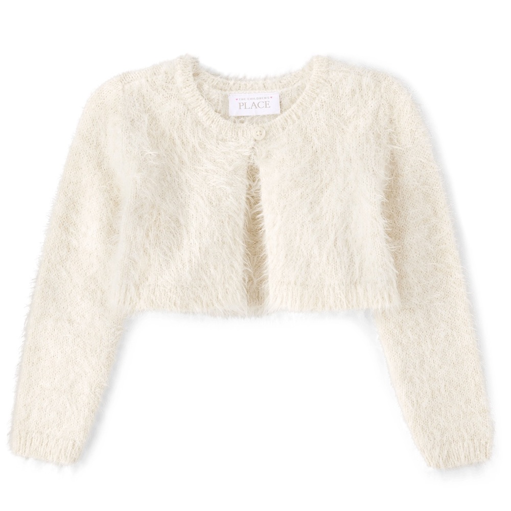 Girls Eyelash Cardigan - White NWT 7/8